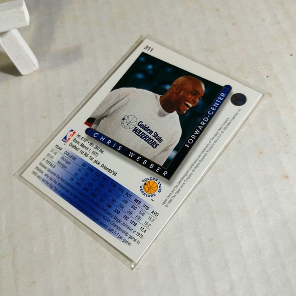 1993 Upper Deck Chris Webber ROOKIE Card/Hologram # 311 - Picture 5 of 6